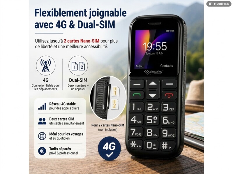Téléphone mobile senior 4G XL-985 avec bouton SOS – Image 4